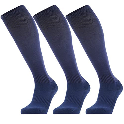 GRAPMKTG 3 Pack Softball Soccer Socks Baseball Football Socks for Youth Men and Women - color: Navy Blue, size: Medium