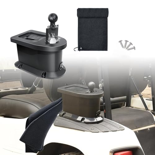 Golf Cart Ball Washer and Club Cleaner Kit with Golf Towel, Universal Golf Ball Washer Cleaner for EZGO, Club Car, Yamaha, Advanced EV, Star EV