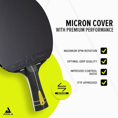 JOOLA Infinity Carbon Professional Ping Pong Paddles - Ergonomic Comfort Grip - ITTF Approved Rubbers - Professional Ping Pong Paddle for Advanced Control & Speed - Table Tennis Racket - color: Black