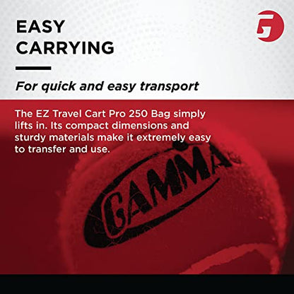 GAMMA Sports EZ Travel Cart, Tennis & Pickleball Hopper, Padel, Portable Compact Design, Sturdy Lightweight Construction, EZ Bags, 150 or 250 Capacity, Premium Carrying Case Included - size: 250 Ball, style: Bag