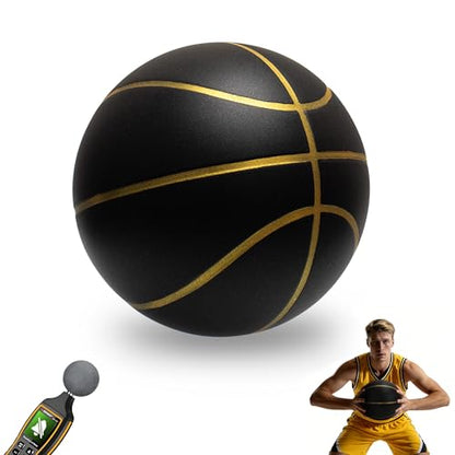 Silent Basketball Size 7 (29.5"), Soft Foam Noiseless Basketball for Indoor Quiet Dribbling Training, Non-Vacuum Grooved Airless Bouncy Basketball for Release Energy at Home