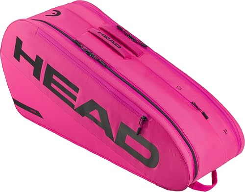 HEAD Tour Racquet Bag M (6R) Tennis Bag - Holds Up to 6 Racquets, CCT+ Climate Control Technology, 2 Main Compartments, Shoe Pocket & Backpack Carry System - color: Pink