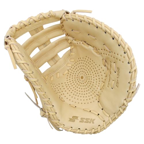 SSK Z5 Craftsman Baseball First Base Mitt – 12” – 12.25” – 12.5” – 13" – Right & Left Hand Throw - color: Camel, size: 13" - Left Hand Throw