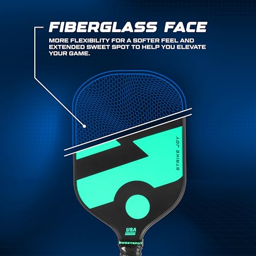 Strike Joy Pickleball Paddle | USAPA Approved | Lightweight Pickle Ball Racket - color: Black/Mint