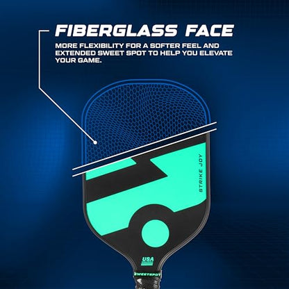 Strike Joy Pickleball Paddle | USAPA Approved | Lightweight Pickle Ball Racket - color: Black/Mint