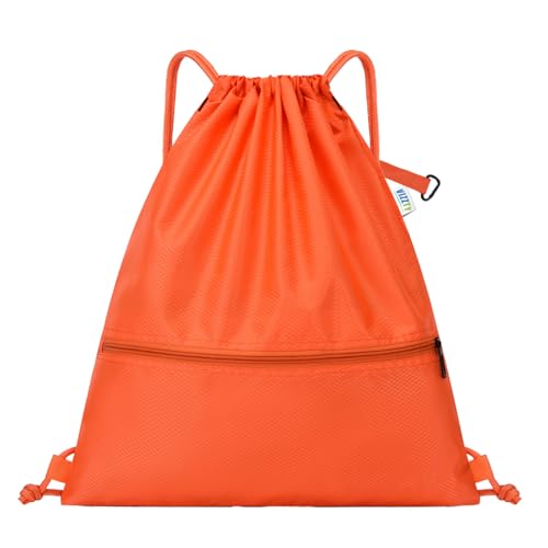 Drawstring Backpack Sport Gym Bag for Women ＆ Men,beach bag，Waterproof Lightweight Backpack With Outer Storage，Best workout bag for dance/hiking/soccer/basketball (Red) - color: Red