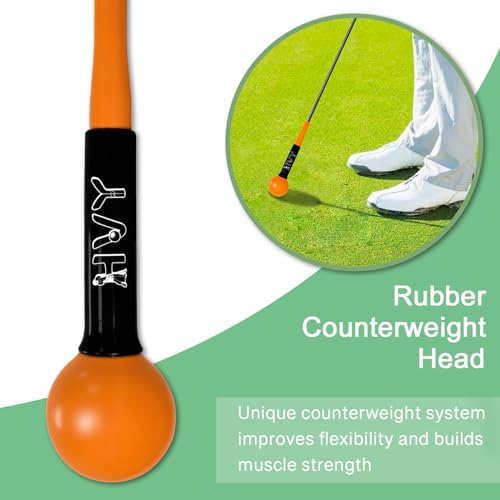 HVY Golf Swing Trainer,Golf Swing Training Aid for Improve Strength Tempo Balance and Flexibility,Golf Warm-Up Stick for Indoor&Outdoor Practice Chipping Hitting Golf Training Aid