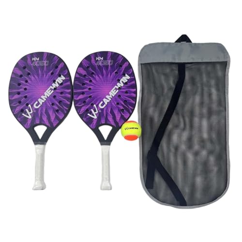 kowaku 2Pcs Beach Tennis Rackets, Beach Tennis Racquet, Portable Lightweight Beach Tennis Paddles with Bag for Playground Courtyard - color: Purple