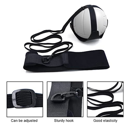 Volleyball Training Equipment Aid, Solo Serve and Spike Trainer, Elastic Volleyball Resistance Belt for Beginners and Pro, Adjustable Elastic Cord and Waist Strap