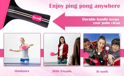 Ping Pong Racket Pink with 7 Layers | Pink Ping Pong Paddle for Players of All Levels | Includes 1 Paddle Storage Case