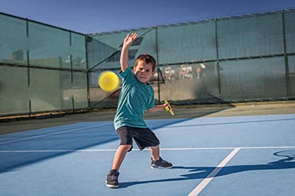 Kid Tennis Racket Set for Toddler,Children,Sponge Handle, includes 6 Badminton, 1 Tennis Ball, Bag and 2 Balls - Increase Children's Sports,Improve Tennis Skills - color: Orange&Green