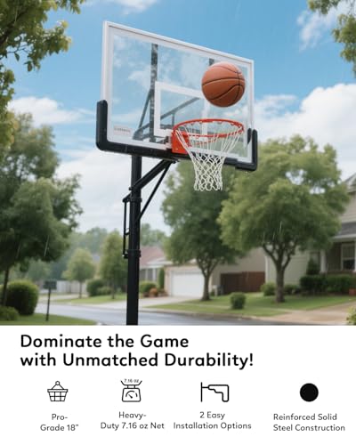 Pro Basketball Rim & White Heavy-Duty Net Combo – Wall Mount & All-Weather Use