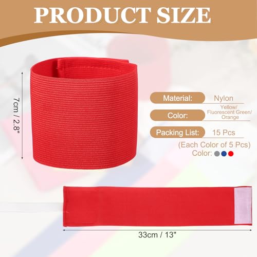 Captain Armbands, Adjustable Leader Arm Bands for Soccer Elastic Team Sport Arm Band-Fitting for Football/Volleyball/Rugby - color: Red, Blue, Gray