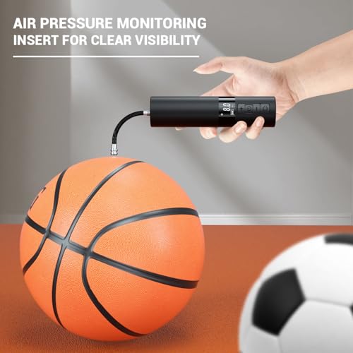 Electric Balloon Pump, Portable Battery-Powered Balloon Pump with LCD Display and Needle, 12 PSI Mini Air Pump, Suitable for Basketball, Soccer, Volleyball, and Rugby Balls.