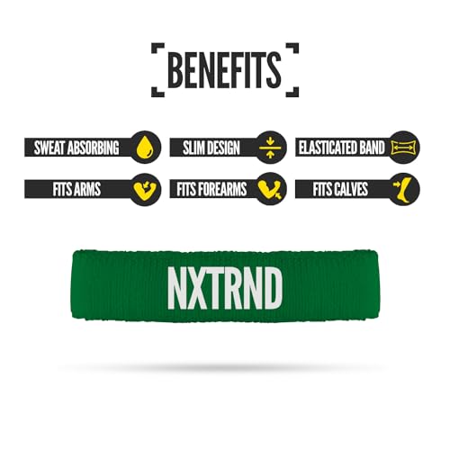 1 Pair Nxtrnd Bicep Bands, Sweat-Absorbent Arm Sweatbands, Football Accessory - color: Dark Green