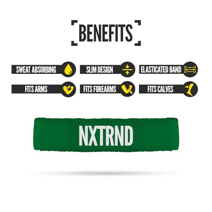 1 Pair Nxtrnd Bicep Bands, Sweat-Absorbent Arm Sweatbands, Football Accessory - color: Dark Green