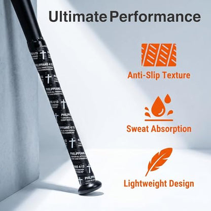 4 Pcs Cross Baseball Bat Grip Tapes, 1.5mm, Precut and Full Adhesive Softball Grip Tape,Non-Slip Baseball Bat Wrap, for Multi-Sport Handles - color: 4:13 white+black