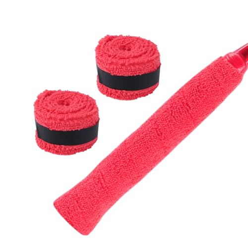 2 Pcs Tennis Racket Grip Tape, Towel Tennis Overgrip Tape, Anti-Slip Absorbent Grip, Racket Overgrip Tape,9 Colors - color: Red