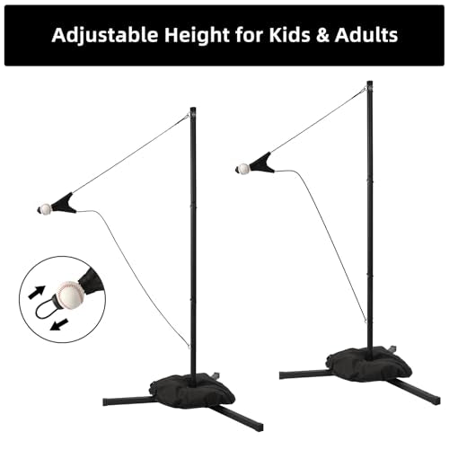Baseball & Softball Swing Trainer, Portable Hitting Trainer System with Adjustable Height | Rotating Ball, Batting Practice Equipment for All Skill Levels