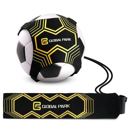 Global Park Soccer Trainer Adjustable Waist Belt - Football Training Equipment Aid for Ball Control, Passing & Shooting, Kick Throw Trainer Solo Practice Volleyball, Rugby for Kids Adults at Home - color: Black