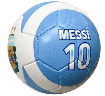 Icon Sports Licensed AFA Messi #10 Soccer Ball - Argentina Light Blue & White Football, Sizes 5, 4 and Mini Size 2 Skill Ball - size: 2