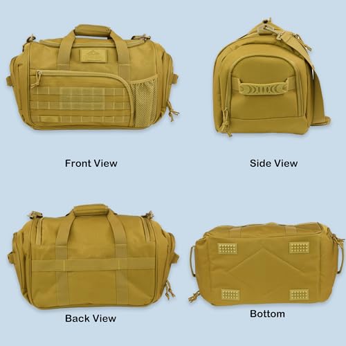 APRlLBAY Gym Bag Large Size 43L Training Bag Traveling With Luggage Strap Equipment Bag Tactical Military Duffel for Men&Women Basketball Football Weekender,Sports Bag Sturdy (Khaki)