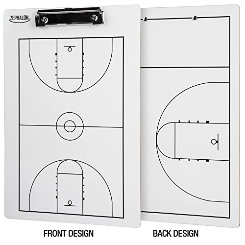 Dry Erase Basketball Clipboard for Coaches Double Sided Board, Sports Coaching (Large 14.5 x 9.5)