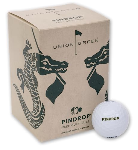 Pindrop Golf Balls - Feel The Spin Control, Long Distance - Straight Off The Tee Flight - 2 Layer Construction - White Golf Balls for Men and Women - Maximum Performance - 1 Dozen