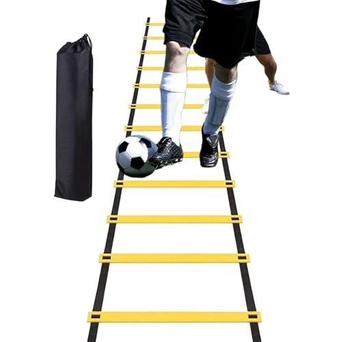 Agility Ladder - Speed Training Ladder for Soccer | Football Fitness Feet Training Carry Bag Agility Trainer Equipment | 12 Rung Speed Equipment for Gym Outdoor Fitness Practice Baseball Sports