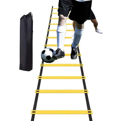 Agility Ladder - Speed Training Ladder for Soccer | Football Fitness Feet Training Carry Bag Agility Trainer Equipment | 12 Rung Speed Equipment for Gym Outdoor Fitness Practice Baseball Sports