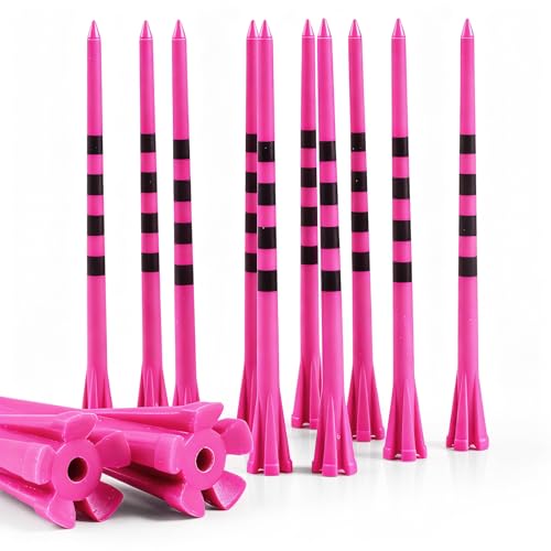 Amy Sport Extra Long Golf Tees Plastic 4 Inch or 5 Inch 30 Pack, 5 Prong Unbreakable & Consistent Height Tees, Driving Range Tee Easy to Find in White Pink Green for Men Women - color: Pink, size: 5 Inch