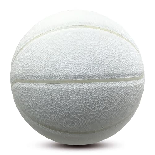 MINDCOLLISION Size 5/6/7 No Logo Basketball, Solid Color Basketball, Can Be Used for Autographs, Clubs, Training, Event Prizes - size: size 6