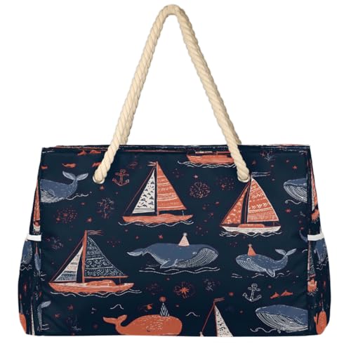 Beach Bag Waterproof Sand-proof Canvas Tote Lightweight Shoulder Bag Suitable for Family outdoor travel - color: B8