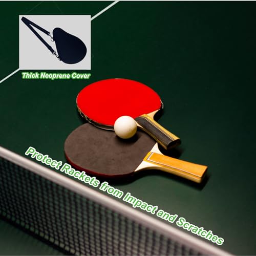 Table Tennis Racket paddle cover，Ping Pong Paddle Carry Sleeve Bag,Table Tennis Bat Protective Paddle Sleeve, Ping Pong Paddle Racket Bag Case With Ball Storage Mesh Pocket and Shoulder Carry Strap