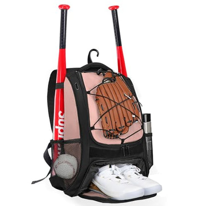 Goloni | Baseball Backpack,Baseball Bag for Adult,Softball Bat Bag with Shoes Compartment,Large Main Compartment for Helmet & accessories, Fence Hook