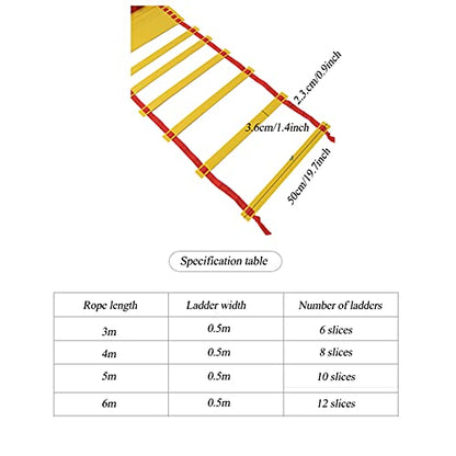 Agility Ladder Flexibility Agility Ladder, Cones Football Training Equipment, Speed Agility Training Set, for Indoor/Outdoor Personal Training(Size:4m) - size: 4m