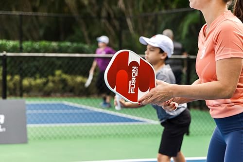Gamma USAPA Approved Fiberglass Pickleball Paddle Set with 2 Paddles, 3 Outdoor Balls, & Sling Bag, Fusion React Pickleball Bundle, Red/Blue, Pickle-Ball Equipment - style: Fusion React Red and Blue
