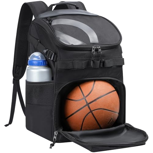 TRAILKICKER Basketball Bag Backpack with Ball Holder Multi-Sport Backpack for Soccer Volleyball Football Baseball Helmet - color: TK2-Black, size: Medium