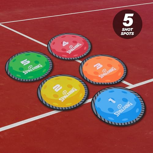 Spalding - Pickleball Court Marker & Shot Spot Set, 17-Piece Training Target Kit, Non-Slip Floor Markers for Footwork, Agility, Accuracy & Drill Training, Indoor & Outdoor Sports Practice Equipment