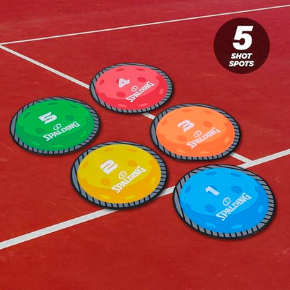 Spalding - Pickleball Court Marker & Shot Spot Set, 17-Piece Training Target Kit, Non-Slip Floor Markers for Footwork, Agility, Accuracy & Drill Training, Indoor & Outdoor Sports Practice Equipment