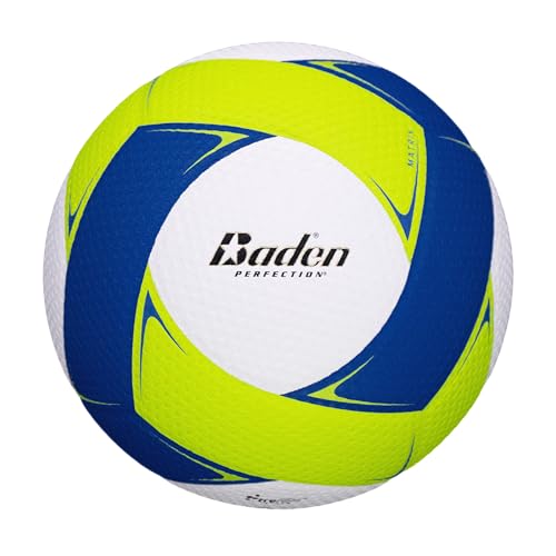 Baden | Matrix | Nylon Wound | Professional Indoor Composite Volleyball | Official Size & Weight - color: Yellow/Blue/White, style: MATRIX
