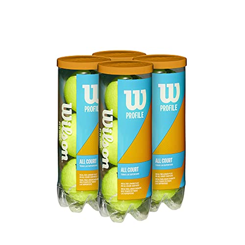 Wilson Prime All Court Tennis Ball - size: 4 Can Pack (12 Balls)