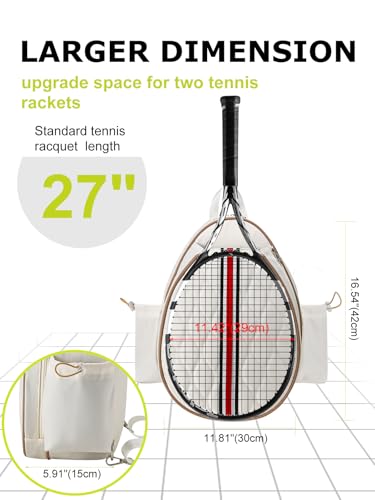 Tennis Bags Holds 2 Rackets for Women & Men, Tennis Backpack Crossbody & Shoulder Racket Bag, Insulated Pocket, Pickleball Bags for Women, Men and Youth