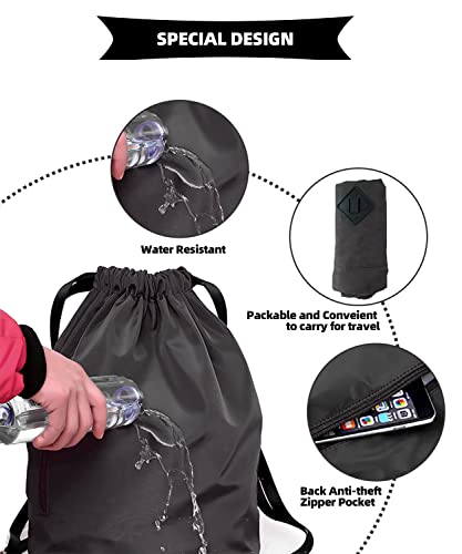 Peicees Waterproof Drawstring Sport Bag Lightweight Sackpack Backpack for Men and Women | Waterproof