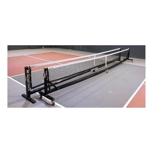 C&D Qualifier Pickleball Net System – Portable, Stainless Steel Hardware, Tensioning System, Non-Marking Wheels – Durable, Weather-Resistant Net for Indoor & Outdoor Courts