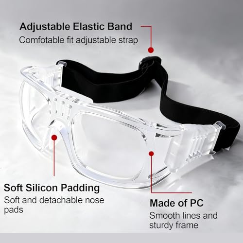 Andux Unisex Sports Glasses Anti Fog Goggles for Basketball Dribbling, Lacrosse, Eye Training LQYJ-01 - color: White