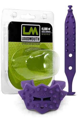 Loudmouth 3D SpikeSurge Football Mouth Guard with Strap, Fits Adult & Youth, Mouth Guard Football Accessories (Frog Dark Purple) - color: Frog Dark Purple