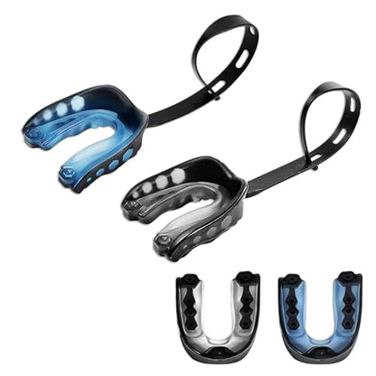 2 Pack Football MouthGuard with Straps and Case,Kid Mouth Guard Youth Football Mouthpiece,Kid Sports Mouth Guard for Boxing, Basketball, MMA, Lacrosse,Hockey,MouthGuard for Kid&Youth - size: Kid