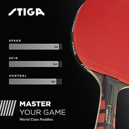 STIGA Ping Pong Paddles - 2mm Tournament-Approved Sponge - Flared Handle for Enhanced Control - Competitive Table Tennis Racket for Family Fun - Multiple Styles & Performance Levels Available - style: Evolution