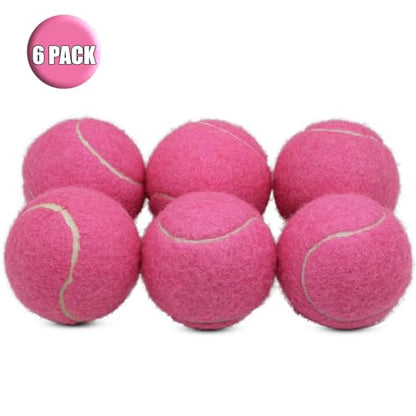 SHYUJAJIE Tennis Balls, 6 Pack Training Tennis Balls,High Elasticity Practice Balls for Beginner, Playing Balls for Dogs - color: Pink